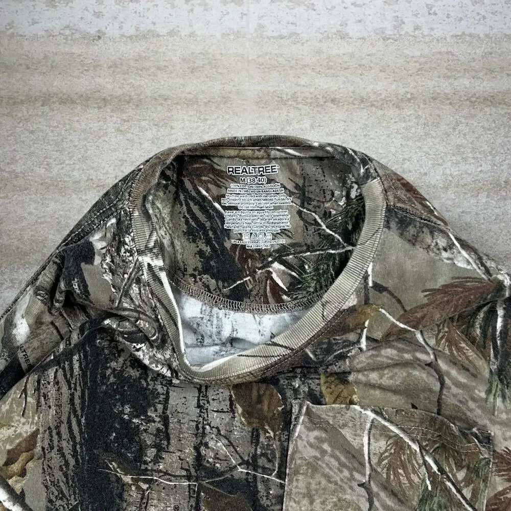 Vintage 90s Realtree Shirt Mens M Hunting Camo Cotton Long Sleeve Woodland
